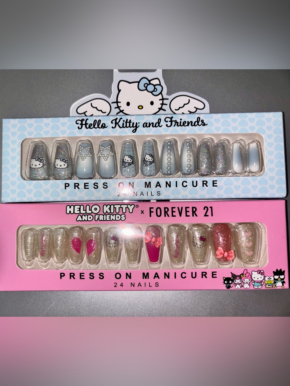 🩷🤍 Hello Kitty Press On Nails - Bundle of Pink and Blue - Forever 21 Exclusive